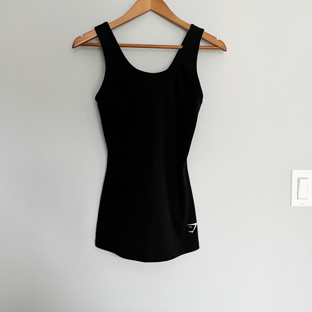 Gymshark wide strap Black Tank Top Black Size XS